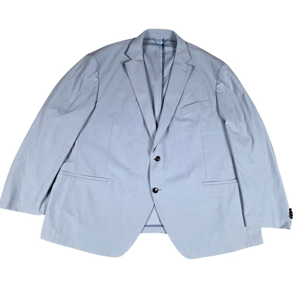 Sene Blazer Mens Extra Large Light Blue Unlined Two Button Travel Sport Coat